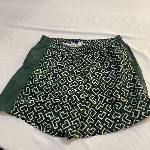 Champion Green Retro Geometric Swim Trunks Size Large